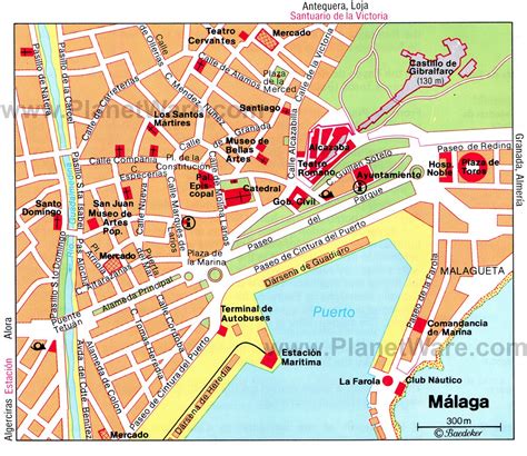 malaga spain map of spain